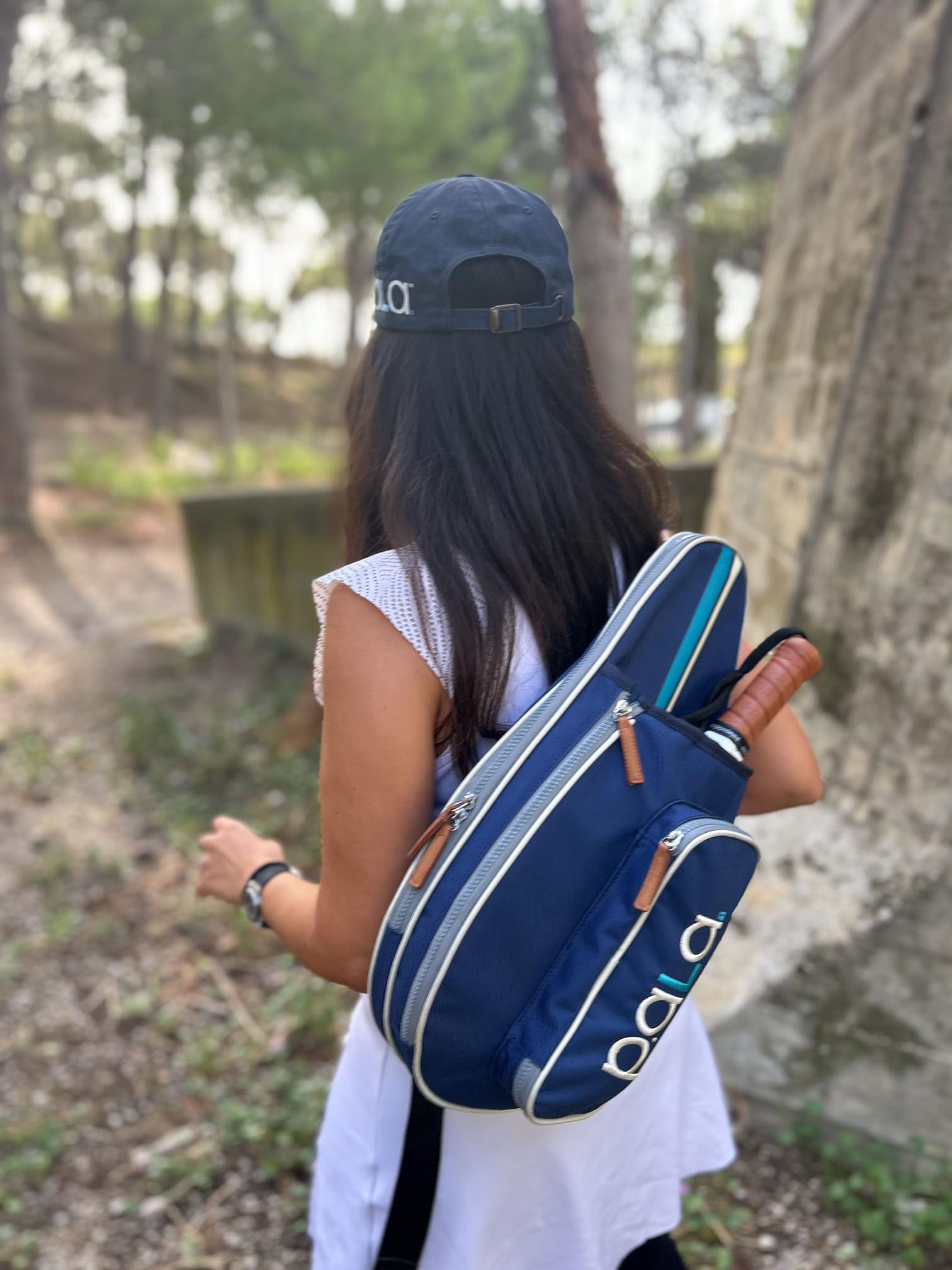 P.ala Navy Blue Padel and Pickleball Bag for Men and Women Tennis Padel Sling Bag Backpack - Great for Padel, Tennis, Racquet ball, Squash & Pickeball with fence hook.