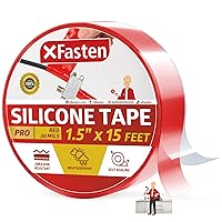 Vista 11 de XFasten Cinta autoadhesiva de silicona Pro, negra, 1.5 pulgadas x 15 pies, 30 milímetros de cinta de goma de silicona resistente a la intemperie