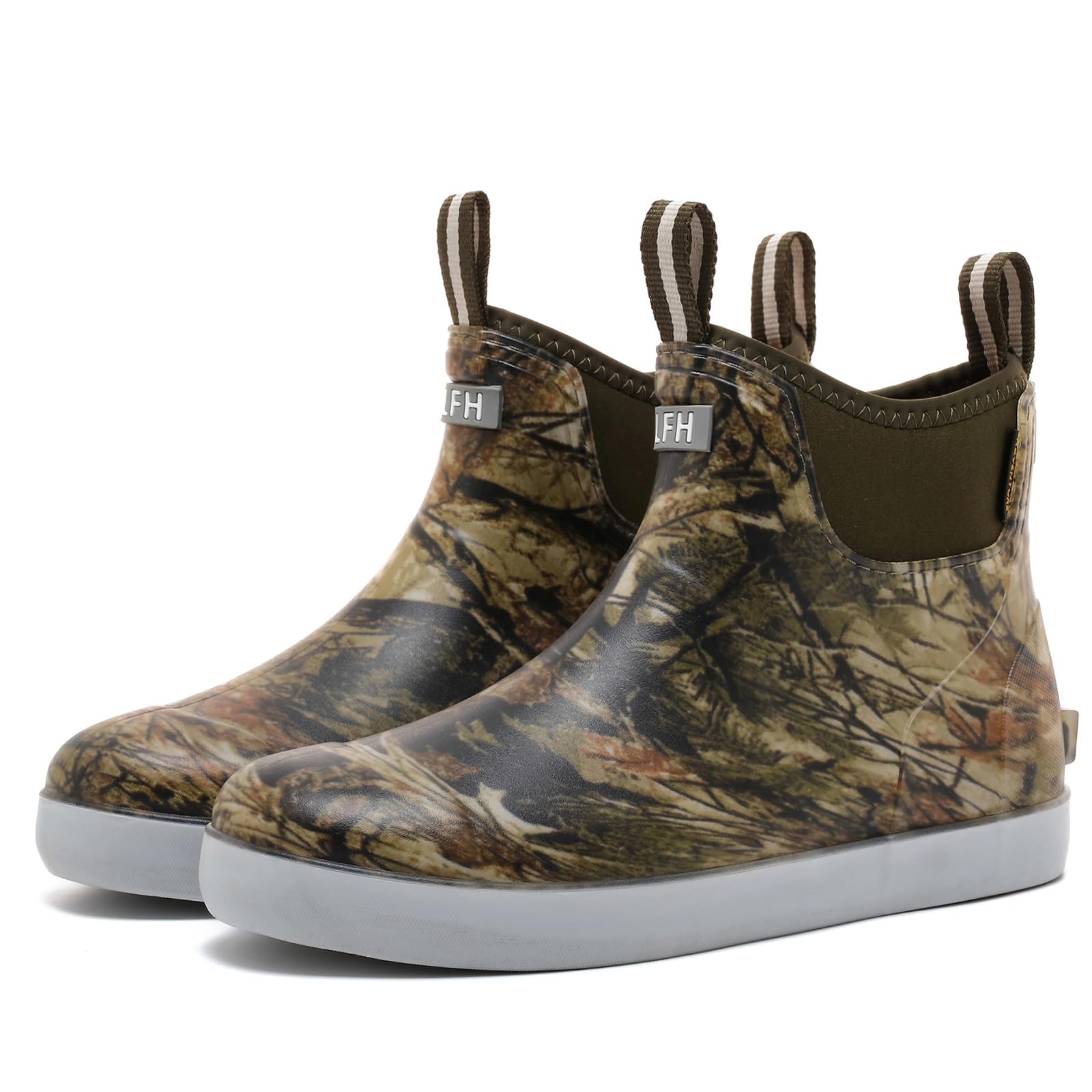 HSBDNZQ Men's Deck Boots, Waterproof Anti-Slip Rain Boots for Fishing