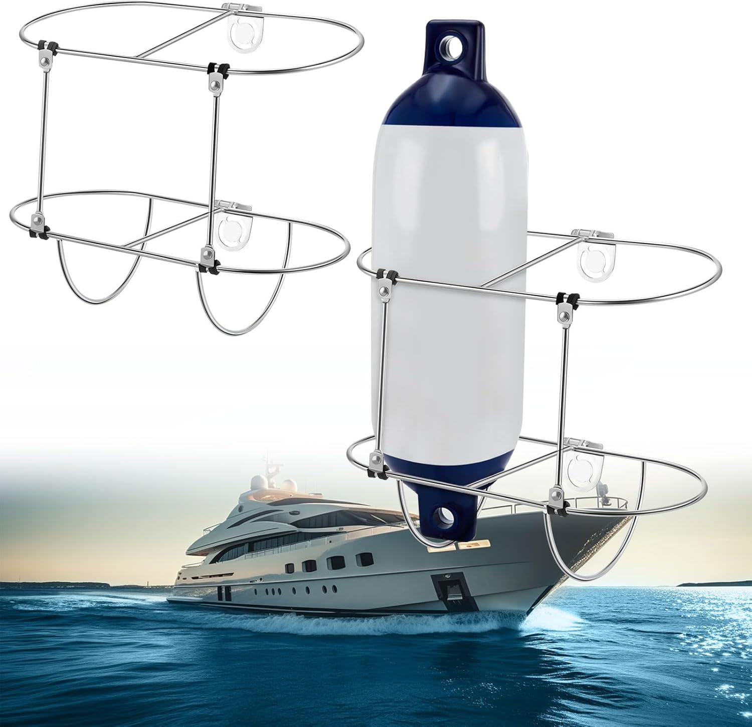 Datanly 2 Pack 7 Inches Marine Boat Fender Holders Folding