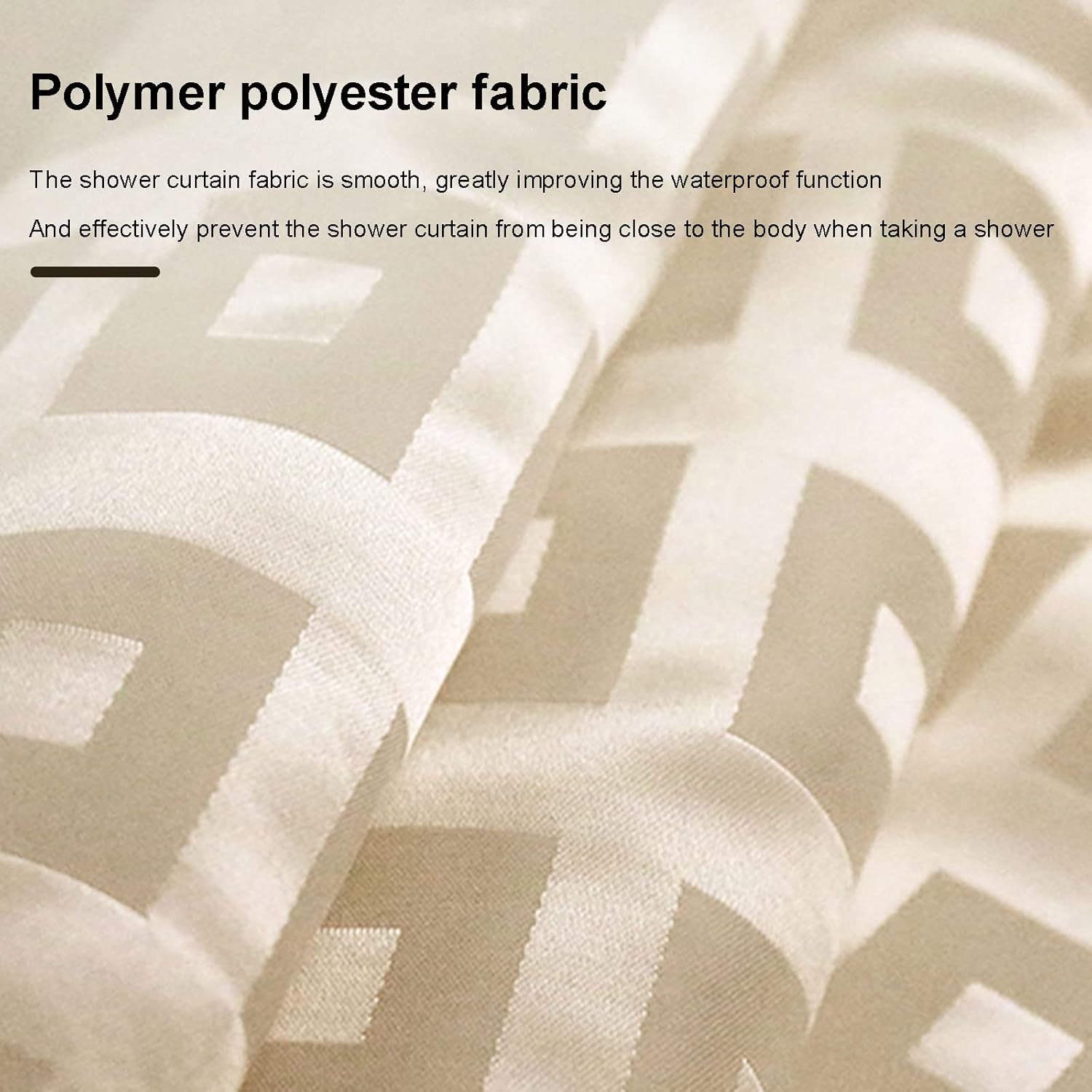 Fabric Shower Curtain Plaid Beige Cloth Shower Liners with Magnets for Bathroom with Metal Grommets Machine Washable Hotel Quality,260 * 195 l Hole (200 * 220 S Hole)