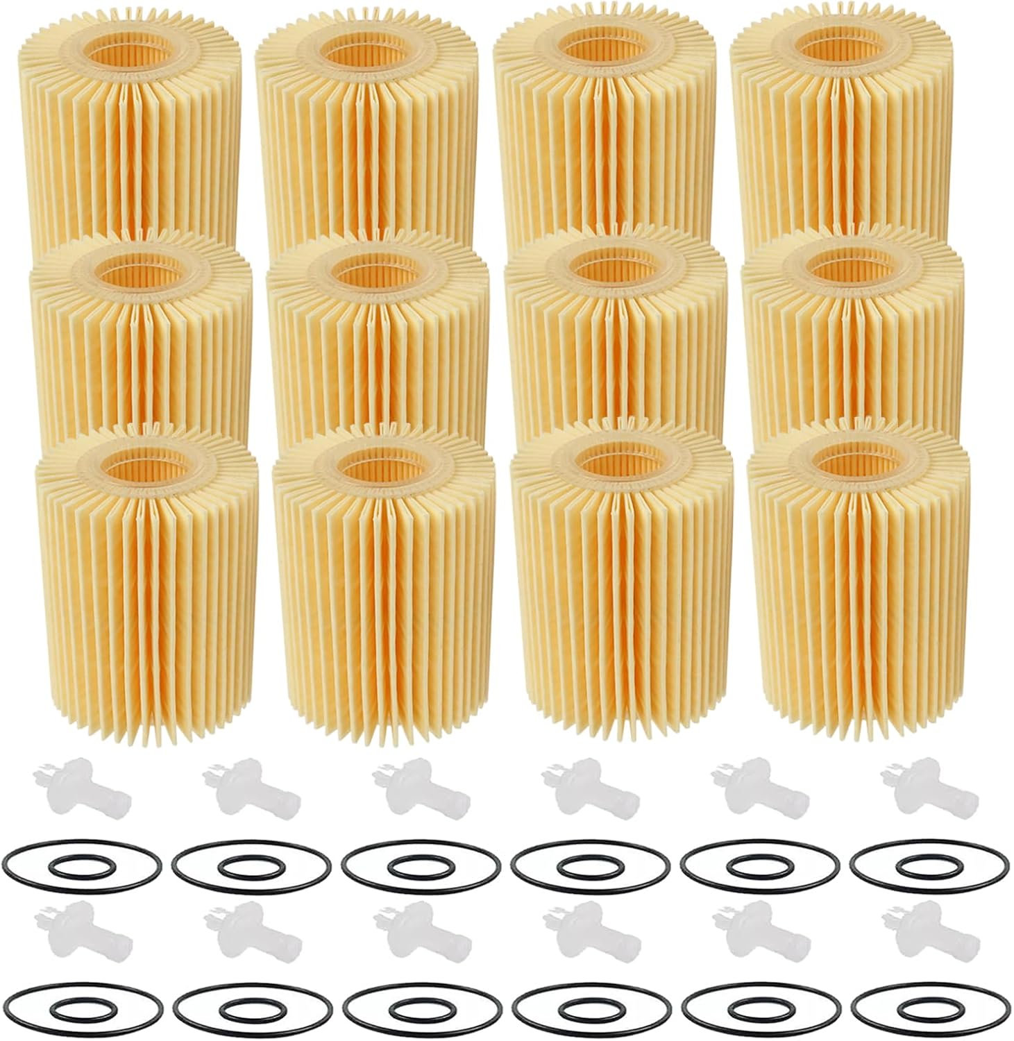 04152-YZZA3 04152YZZA3 Oil Filter With Oil Drain Gasket Compatible withLexus and Toyota GS300 GS350 GS450h GX460 IS250 IS350, Pack of 4