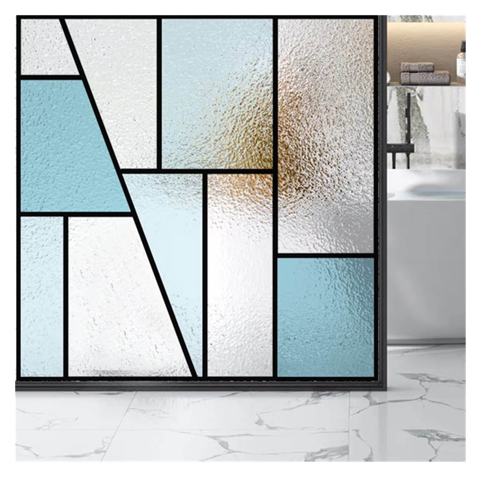 ZOLULA Window Film Window Film Frosted Stained Glass Films,Customized Art Deco Design Static Cling Sticker,Home Decor Foil Window Treatment (Color : 23, Size : 50X50cm)