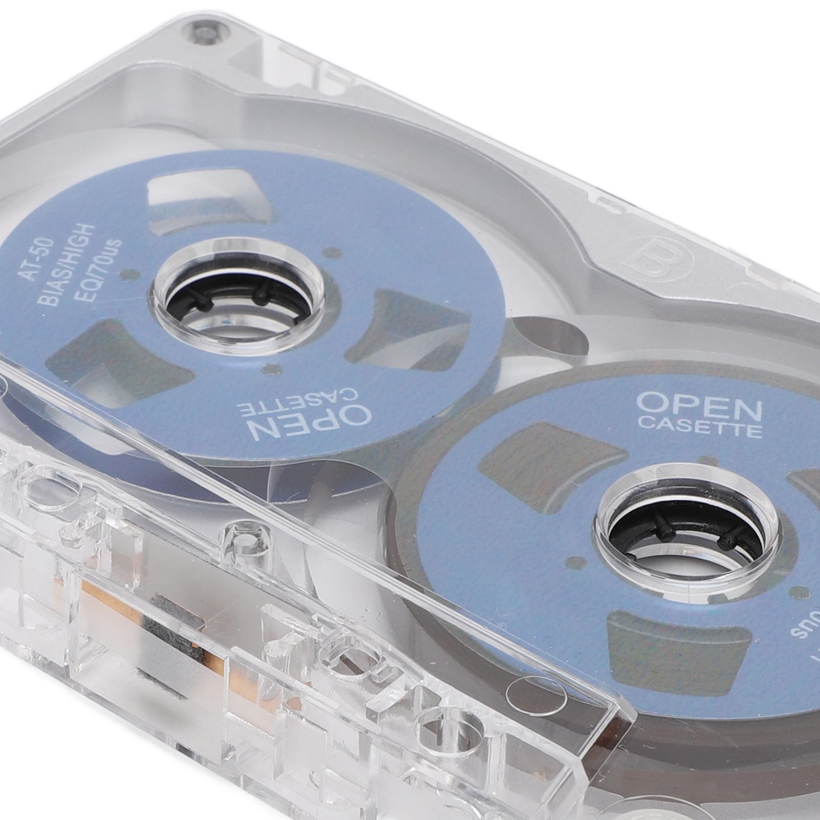 Reel to Reel Blanko Tonkassettenband, 55 Minuten DIY Musikaufzeichnungsband, Aluminiumlegierungsgehäuse mit Bunten Metallbeschichteten Rädern (Silberner Rahmen, Blaue Platte)