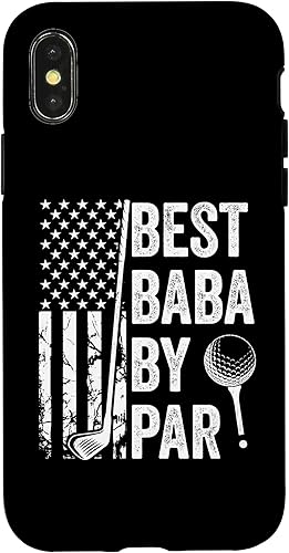 iPhone XXS Best Baba By Par USA Flag Golf Father's Day Golfing Dad Case
