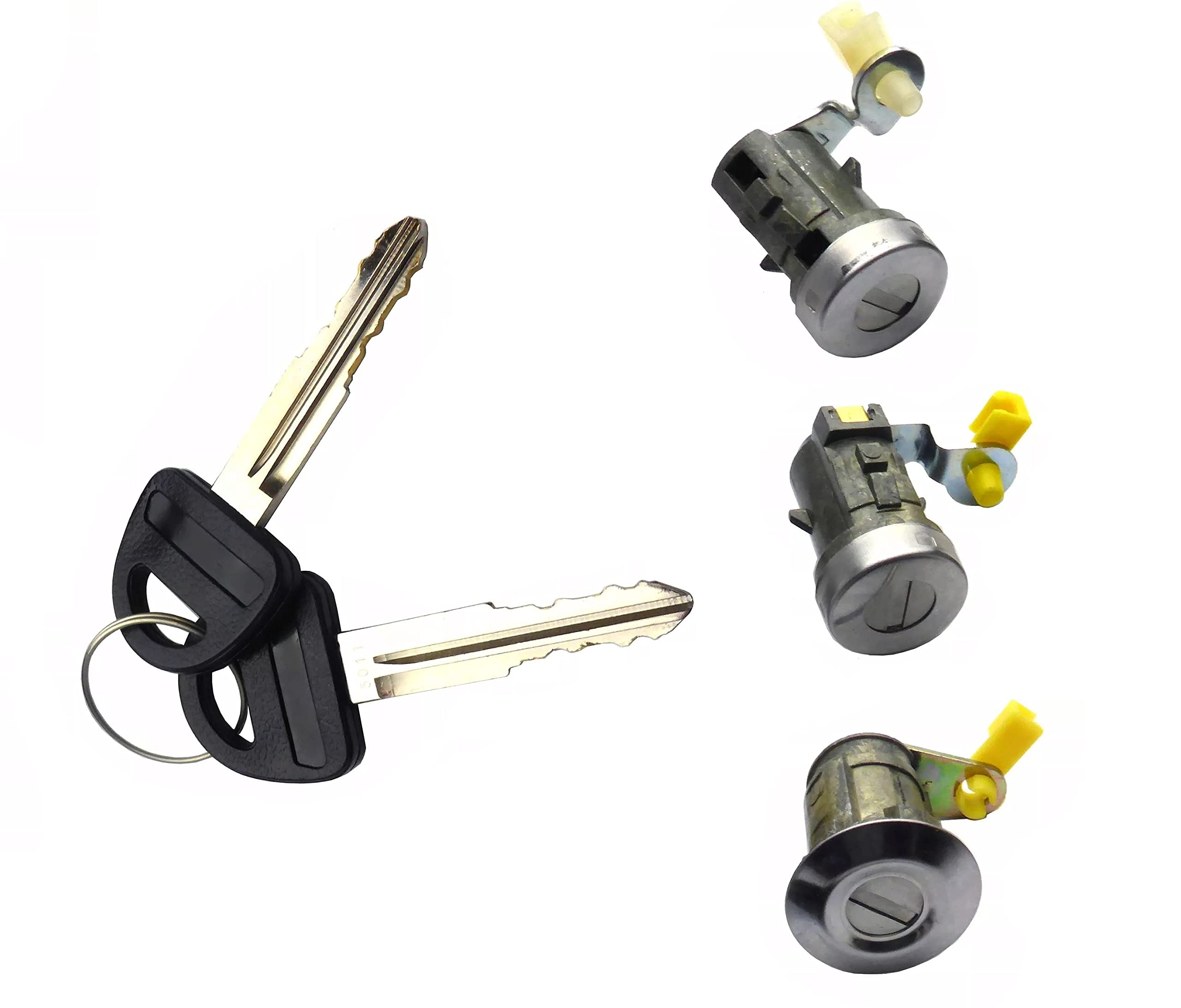 SET 3 Cilindretto Serratura Porta Anteriore Sinistra Destra Portellone per Suzu Vitara da 1988 a 1998 Nottolino Blocchetto Impariglio con 2 Chiavi