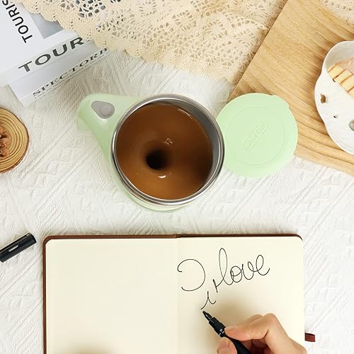 Miniatura 6 de Taza de café con agitación magnética automática, taza mezcladora giratoria de viaje para oficina en casa, divertido vaso de café eléctrico de acero