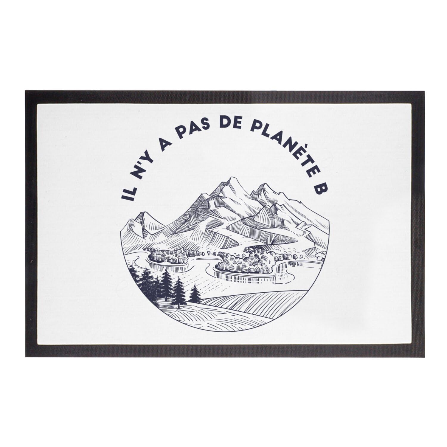 Paillasson Blanc tapis entrée écologie environnement biodiversité 75x50cm