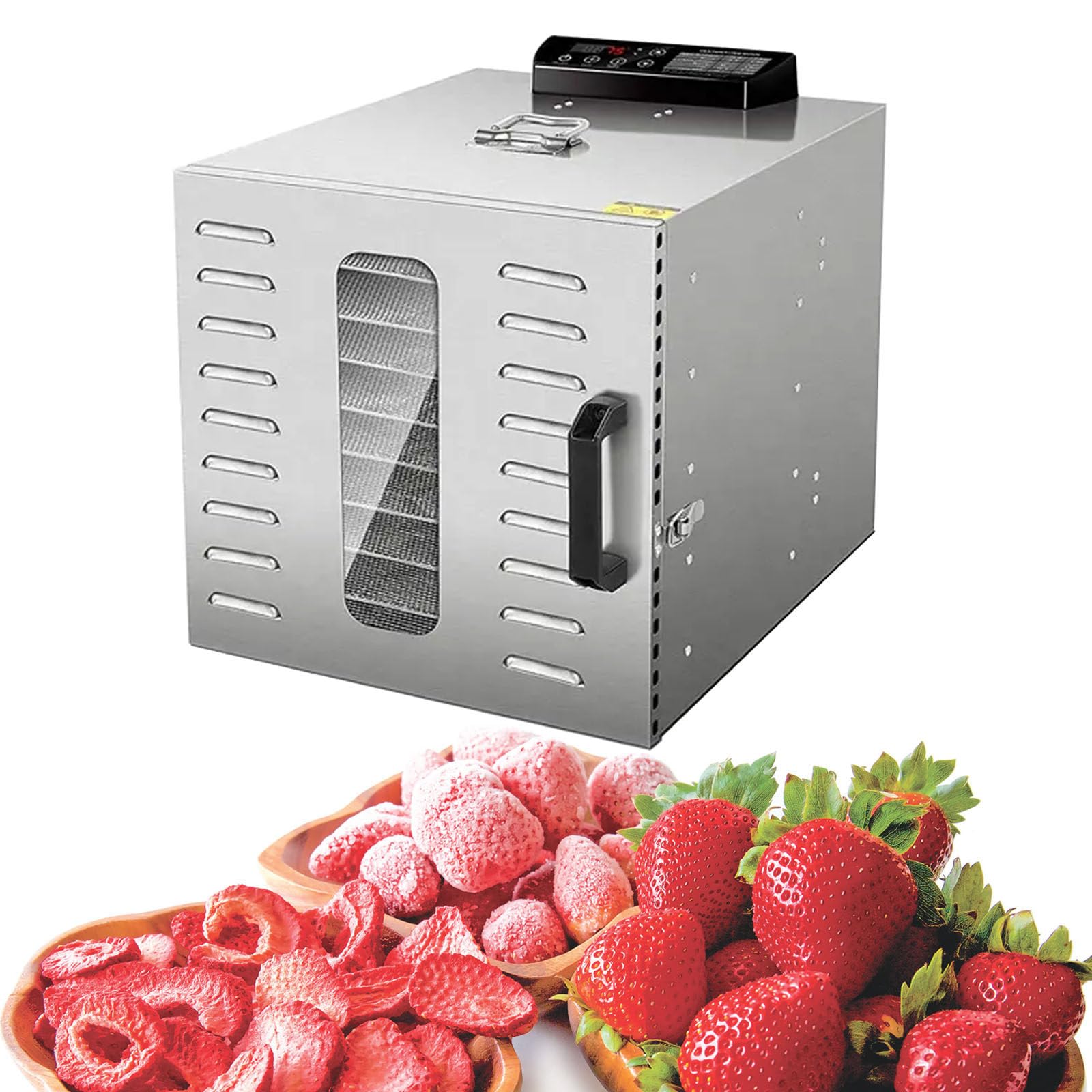 Essiccatore Per Alimenti Commerciale Per Uso Domestico, 6 O 8 Strati, Essiccazione Per Carne Secca, Frutta, Carne, Erbe - Timer Regolabile, Controllo Della Temperatura, Da 0 A 24 Ore Timer,8Layer-110V