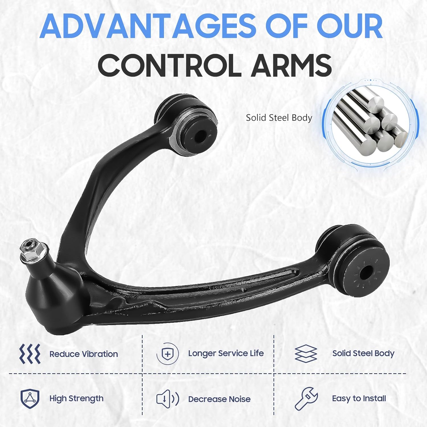 RK80670 Front Right Upper Control Arm w/Ball Joint Suspension Kit Forged Steel Replacement for 2007-2017 Cadillac Escalade ESV/EXT,Chevrolet Silverado/Avalanche/Suburban/Tahoe1500,GMC Sierra/Yukon XL