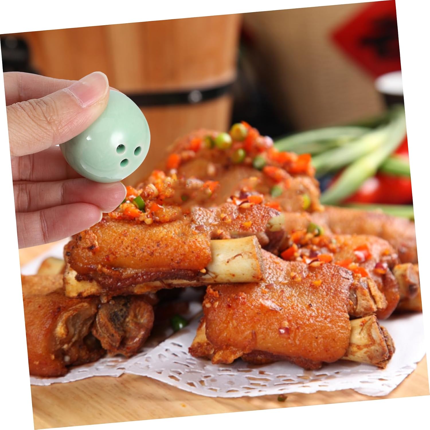 Pea Salt Pepper Shaker Set Ceramic Seasoning Jars Kitchen Decor for Wedding