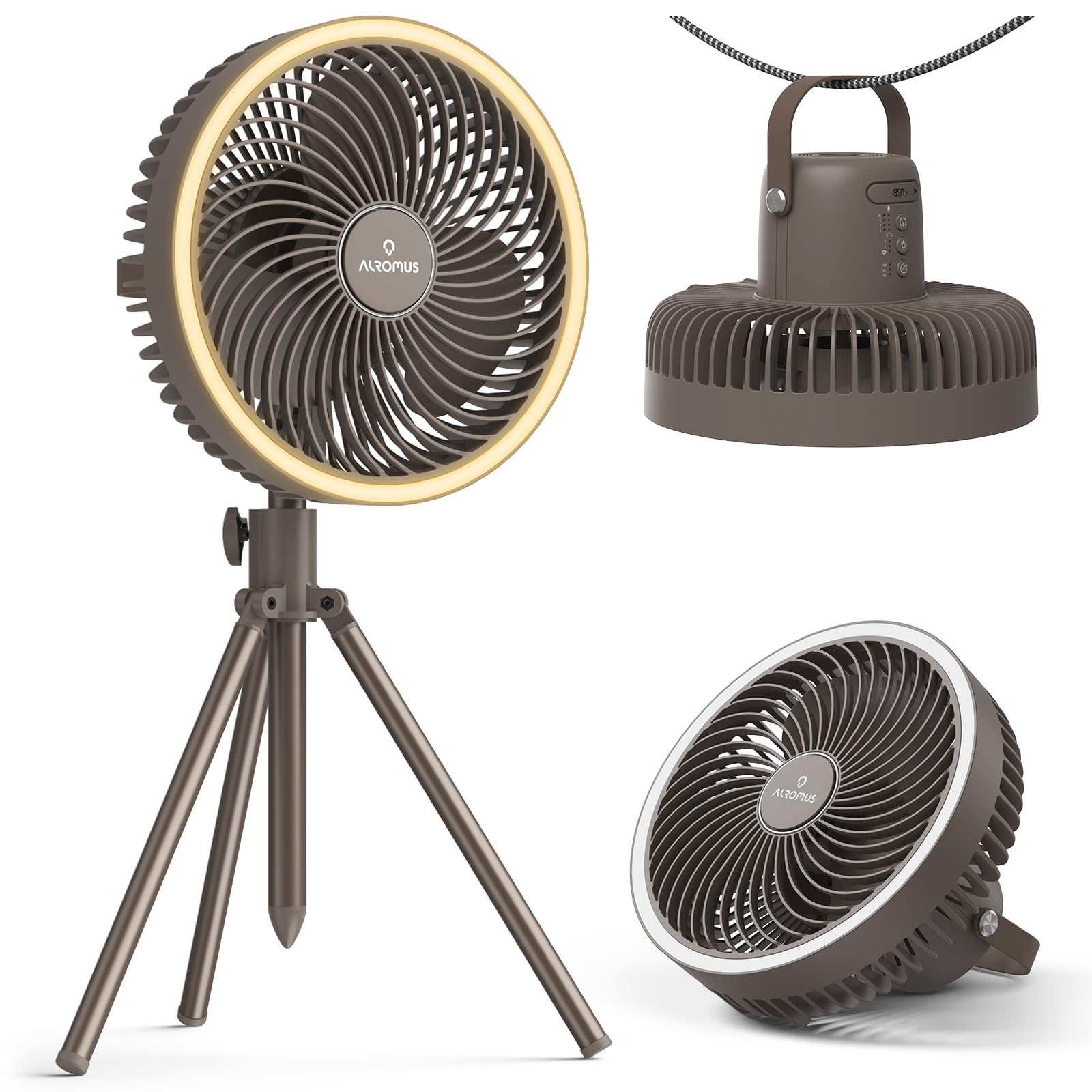 ALROMUS アウトドア扇風機 キャンプ 扇風機 充電式コードレ 8000mA…