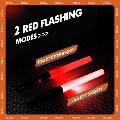 Miniatura 4 de HiGiant Paquete de 2 linternas de tráfico de 12 pulgadas, varita LED multicolor de control de tráfico con WRGB 4 colores en 1, bastón de tráfico de