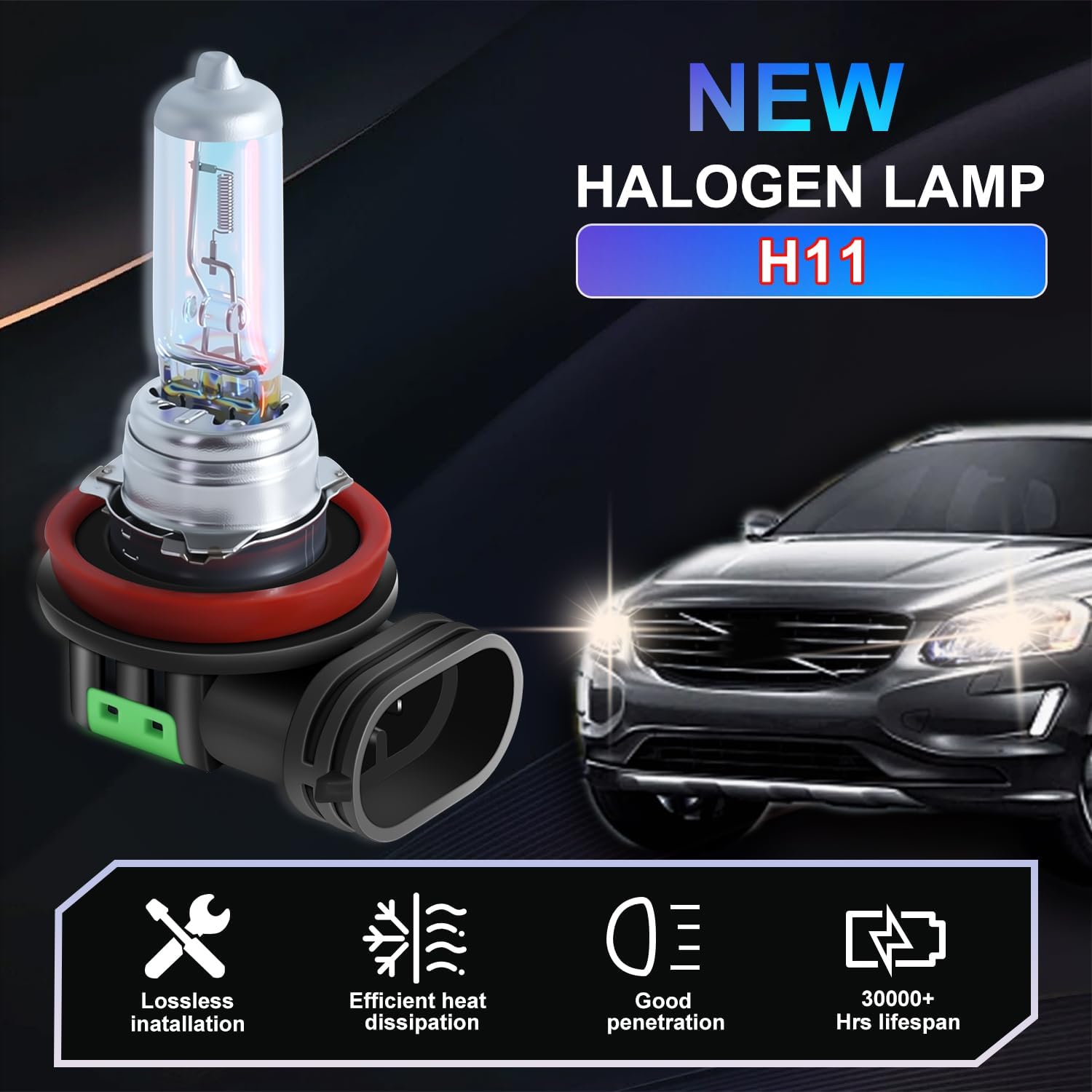 Upgraded Halogen Headlight Bulbs 2011-2020 for Honda Odyssey Headlight Bulbs 9005 High Beam and H11 Low Beam, Performance 5500K White 300% Brightness 4PCS