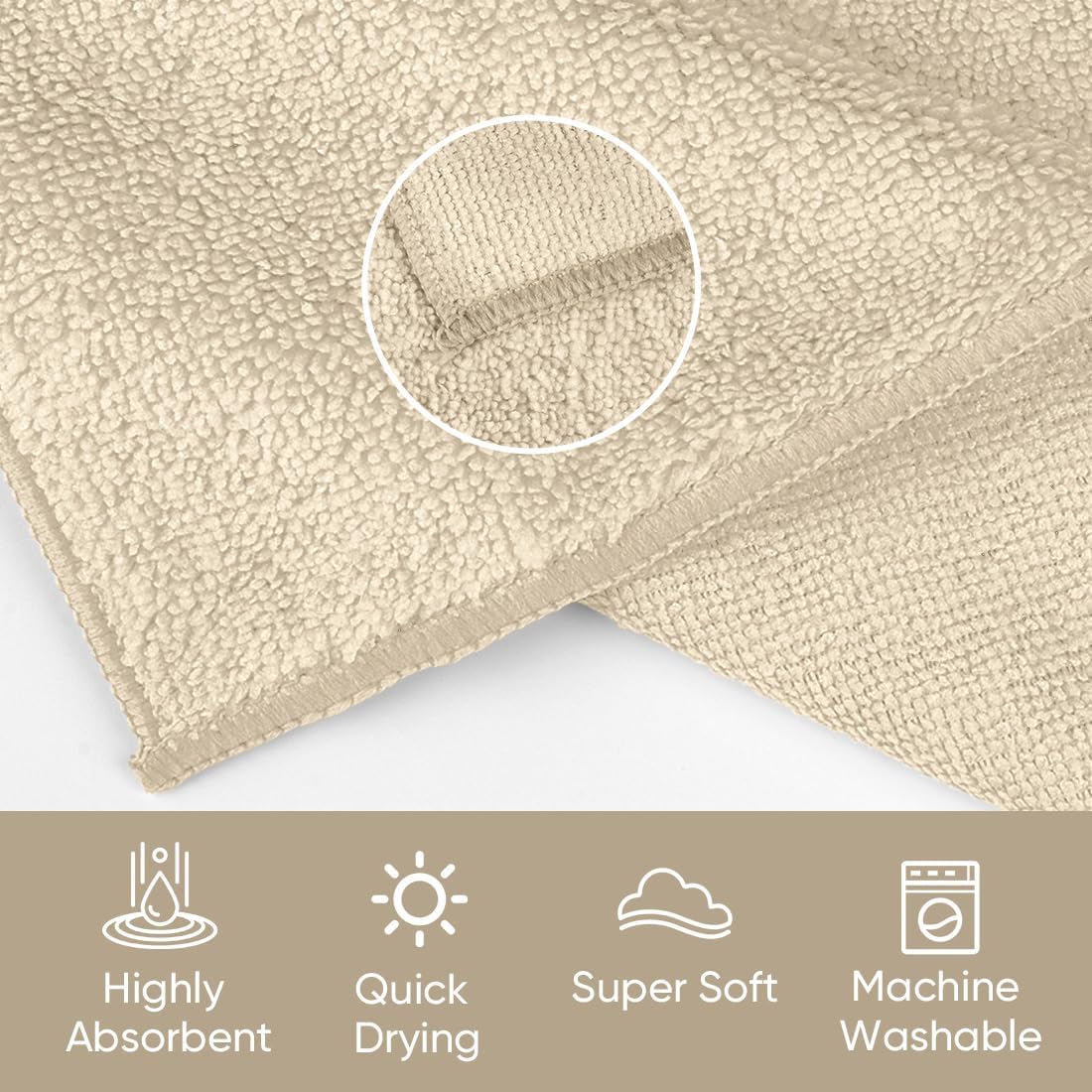 HOMEXCEL Washcloths 12PK, Ultra Soft&Highly Absorbent Face Towels, 12X12 in image 3
