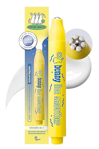 CHASIN' RABBITS Bunny Line - Rodillo de crema de ojos suave  Crema de ojos vegana coreana para el cuidado de la piel con varilla de acero quirúrgico