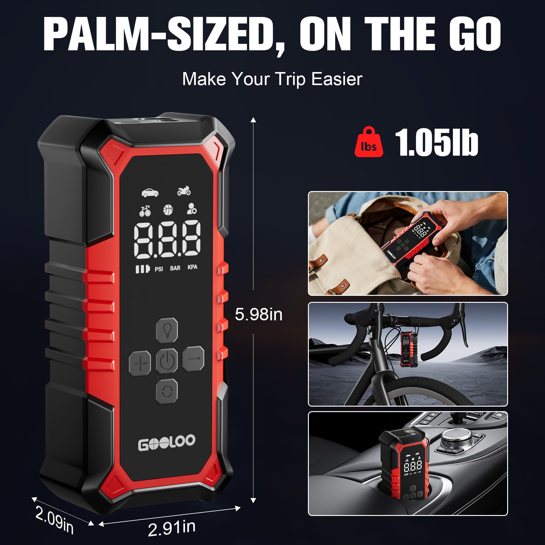 GOOLOO A6 Tire Inflator - Portable & Powerful -6