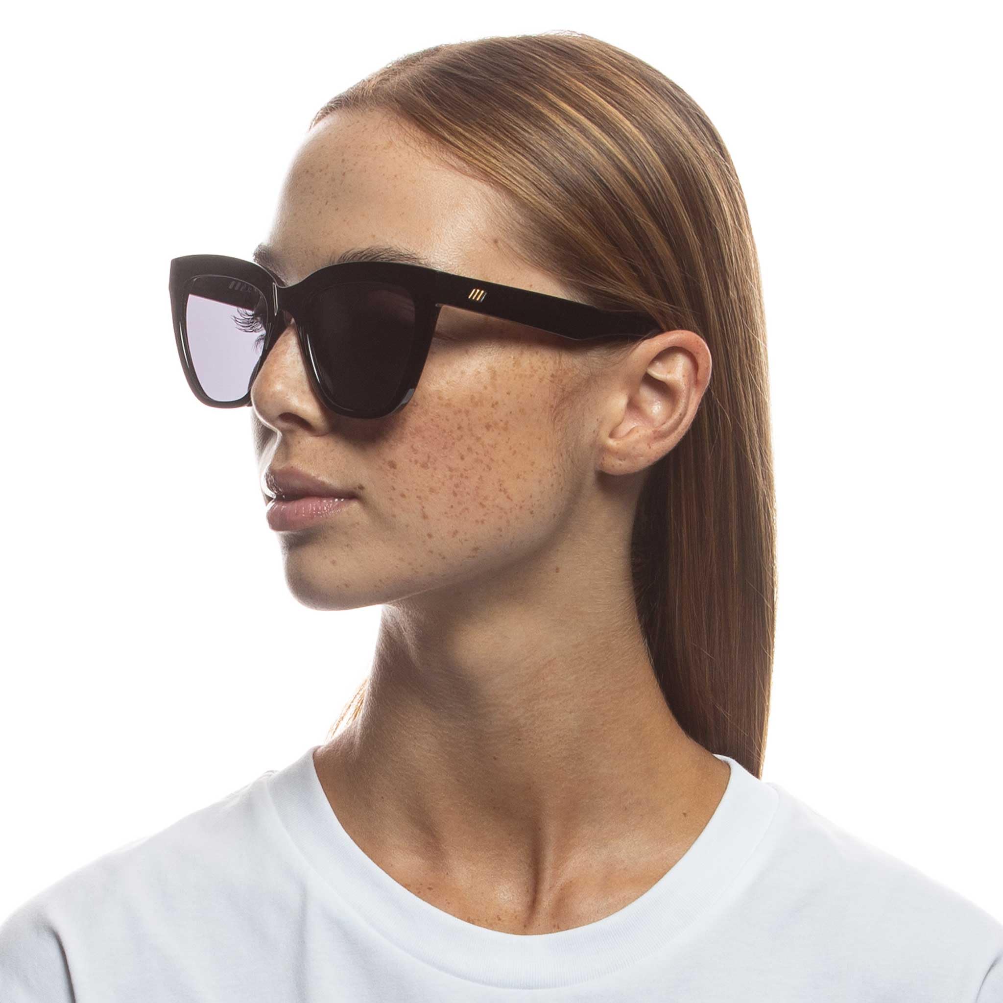 Le Specs ENTHUSIPLASTIC BLACK - Sonnenbrille für Damen CAT-EYE Rahmenform mit hohem UV-Schutz LSU2229565