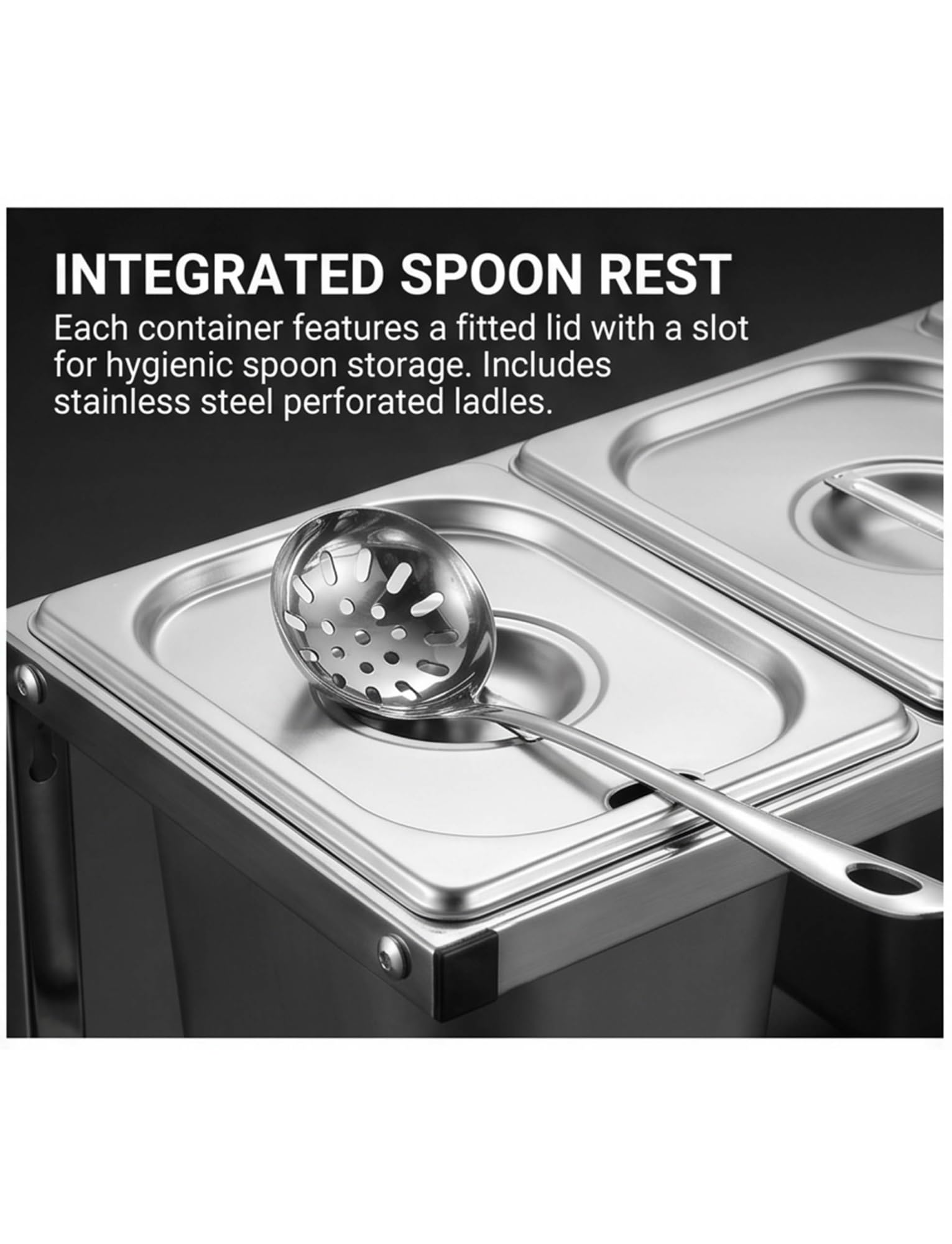 Pizza Topping Station - Organizer da parete per condimenti in acciaio inox, con 4 scomparti profondi, per ristorante, buffet, catering, design salvaspazio