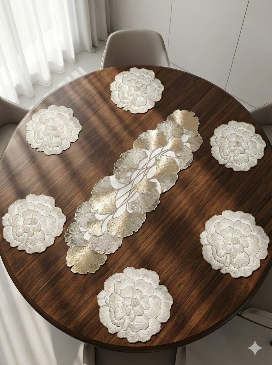 Dining Table Mat & Runner Set - Elegant Table Protection -15