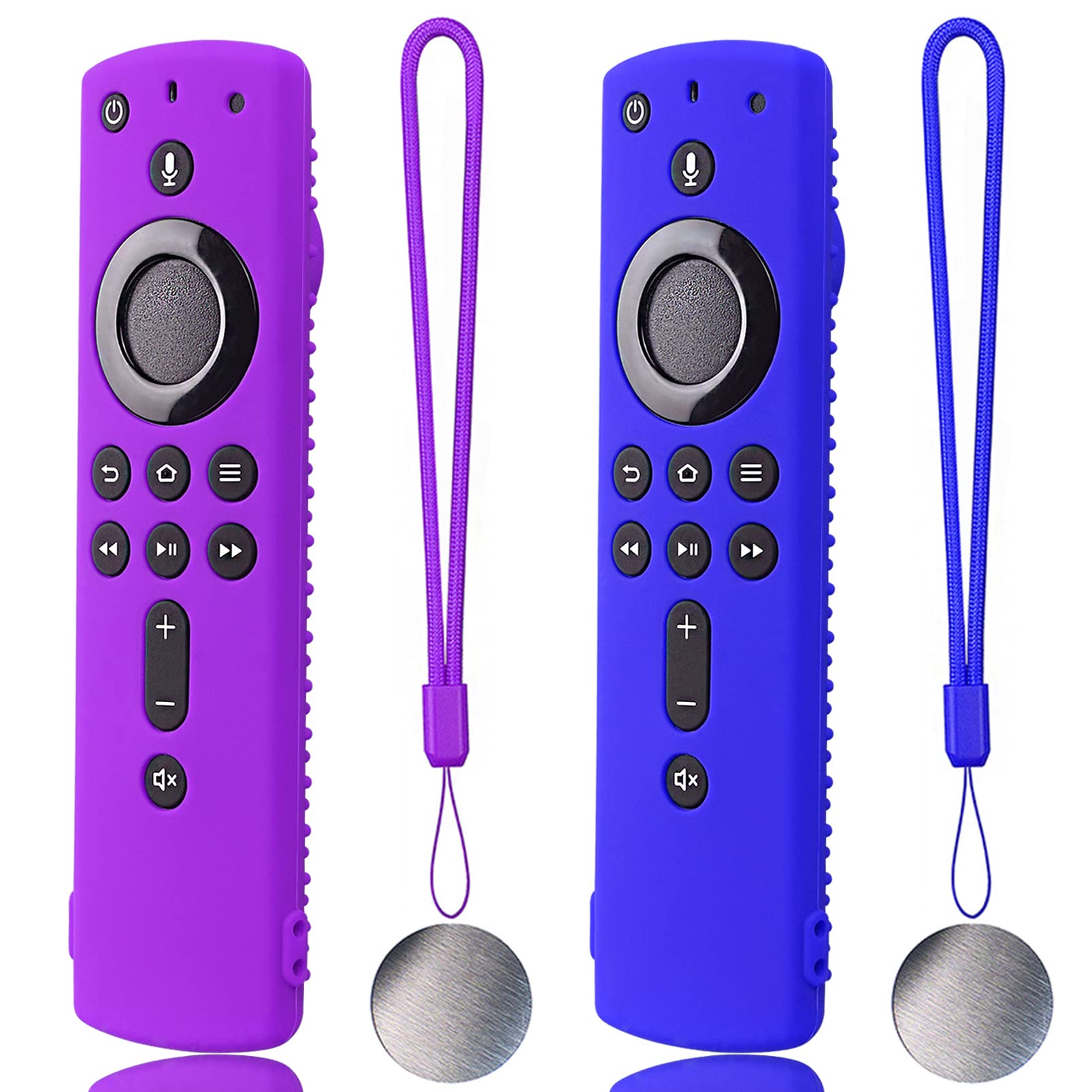 Hi ColorFir Stick Remote Cover F Stick TV firesticksticktv Remote Control Silicone Cover TV Remote Cover 4k Remote Cover Magnetic Silicone Remote Control Case (Purple+Blue)