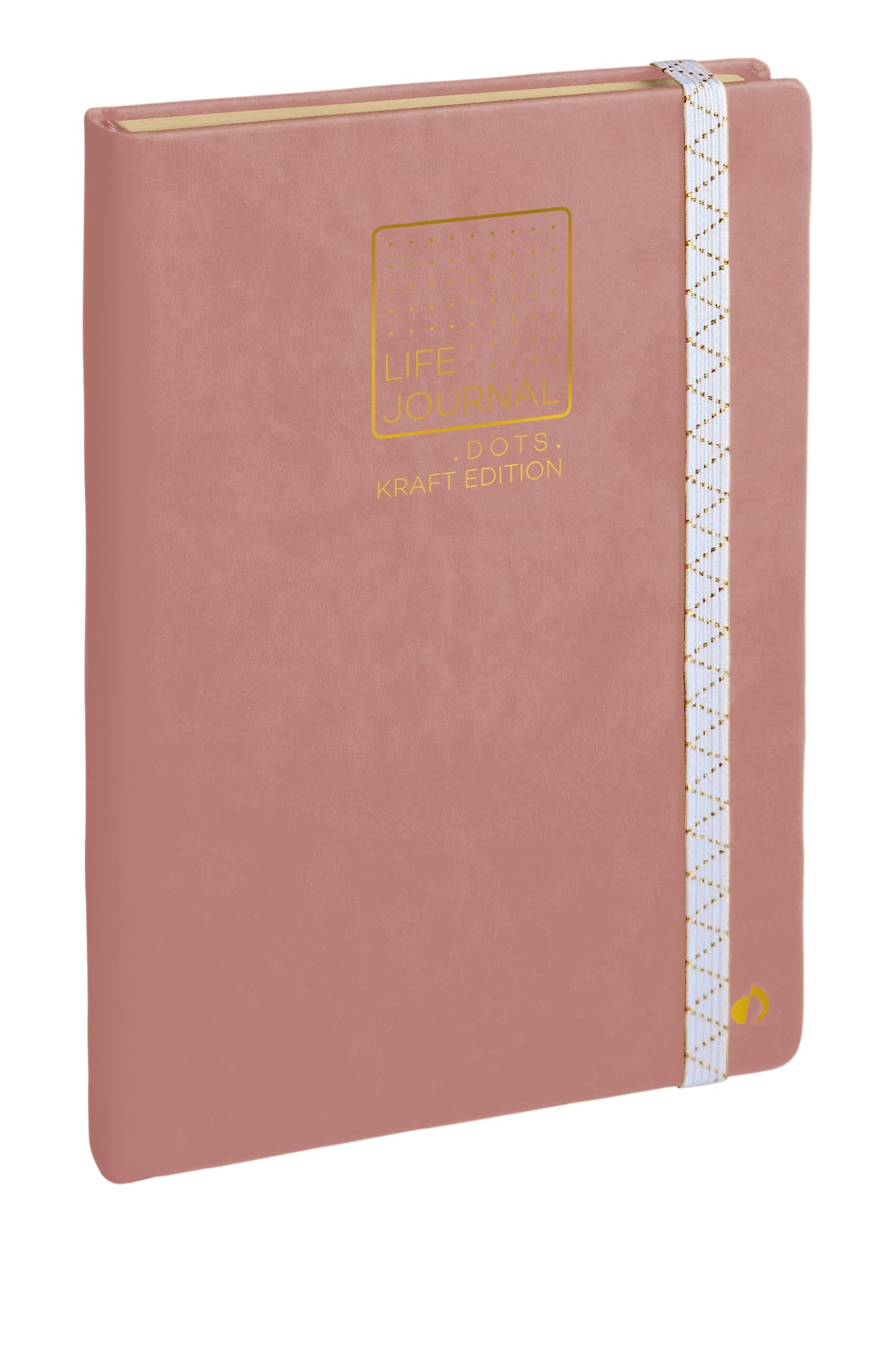 Quo Vadis - Collection: Life Journal Notebook 21 Dots Kraft Stitch with Elastic 15 x 21 cm - Multilingual Edition - Praline