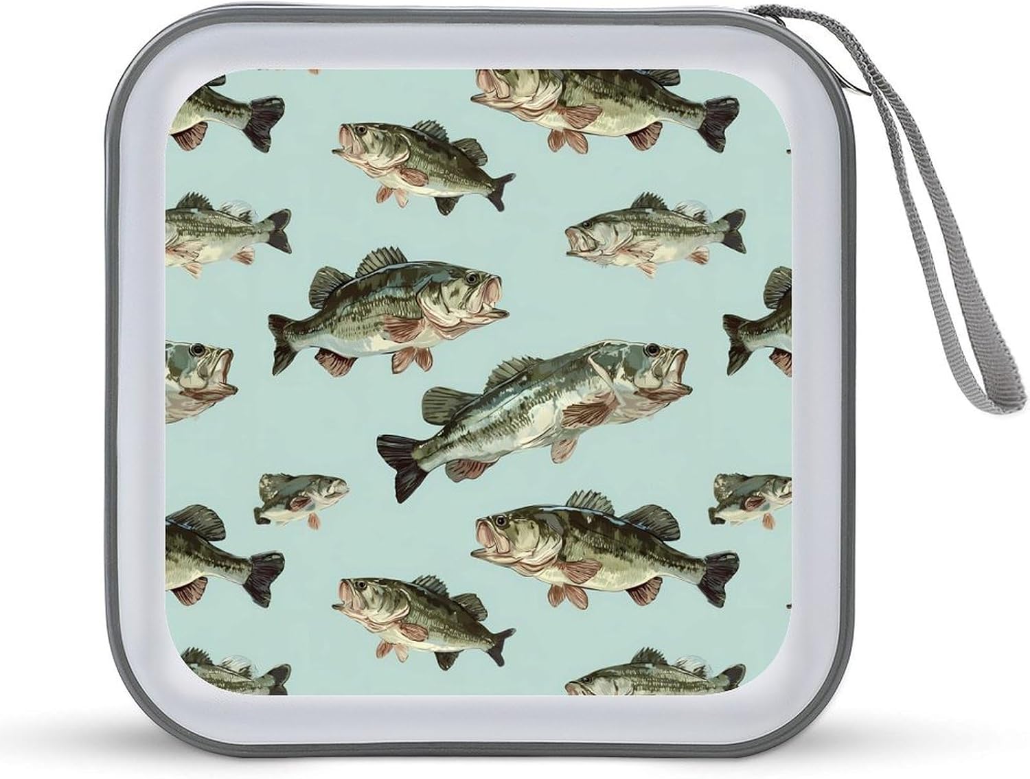 Bass Fish Funny CD Cases Holder DVD Disc Portable Storage Binder Bag 40-Capacity