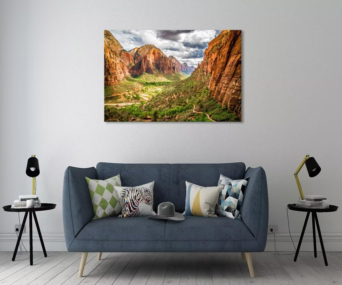UTAH Zion National Park Wall Art for Living Room Bedroom Bathroom Home Decorations Zion National Park Picture Poster Framed Artwork Canvas Prints Ready to Hang(24''H x 36''W) 36"L x 24"W Art Prints-25