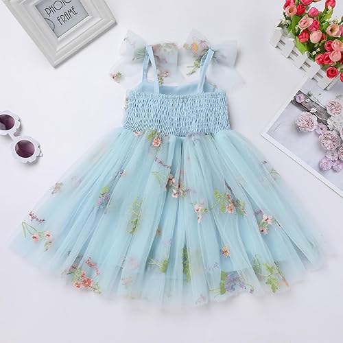 Miniatura 5 de Vestido tutú de verano para niñas pequeñas, sin espalda, vestido de princesa para fiesta de cumpleaños, lentejuelas, con volantes, tul con lazo,