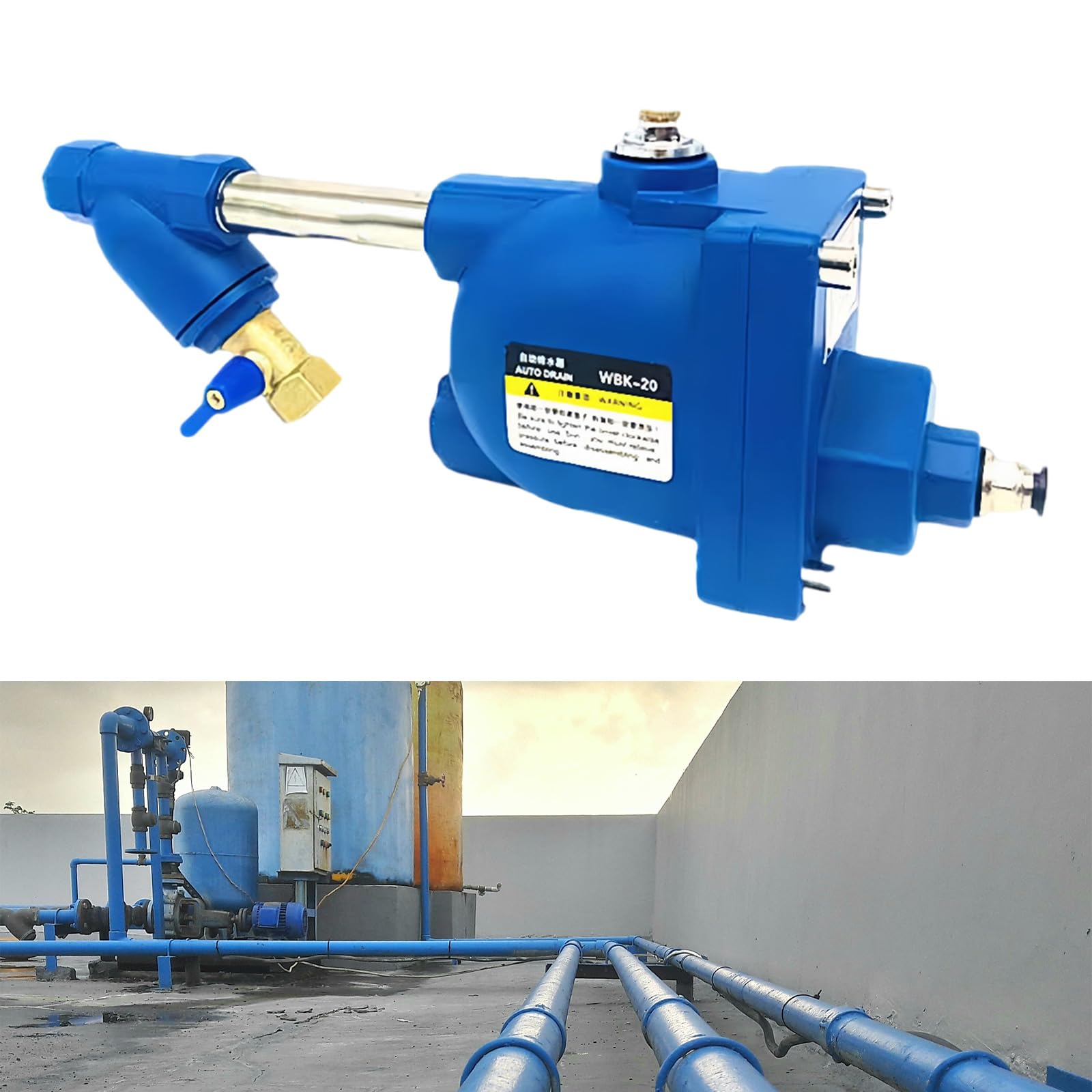Valvole di scarico dell'acqua del compressore d'aria di dovere 680kgh Capacità Doppio Filtro Design Rilascio Veloce Adatto per Tubi Serbatoi Umidificatore Struttura Aria