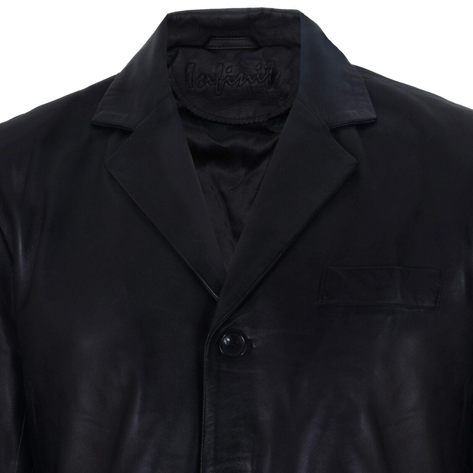 Infinity Leather Blazer de Cuero Genuino de los Hombres Suave Chaqueta Italiana a Medida de la Chaqueta a Medida