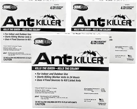 HomeplusTM Ant Killer AB, Metal Bait Station, Ants Killer for House, Ant Traps Indoor & Outdoor, 12 Pack