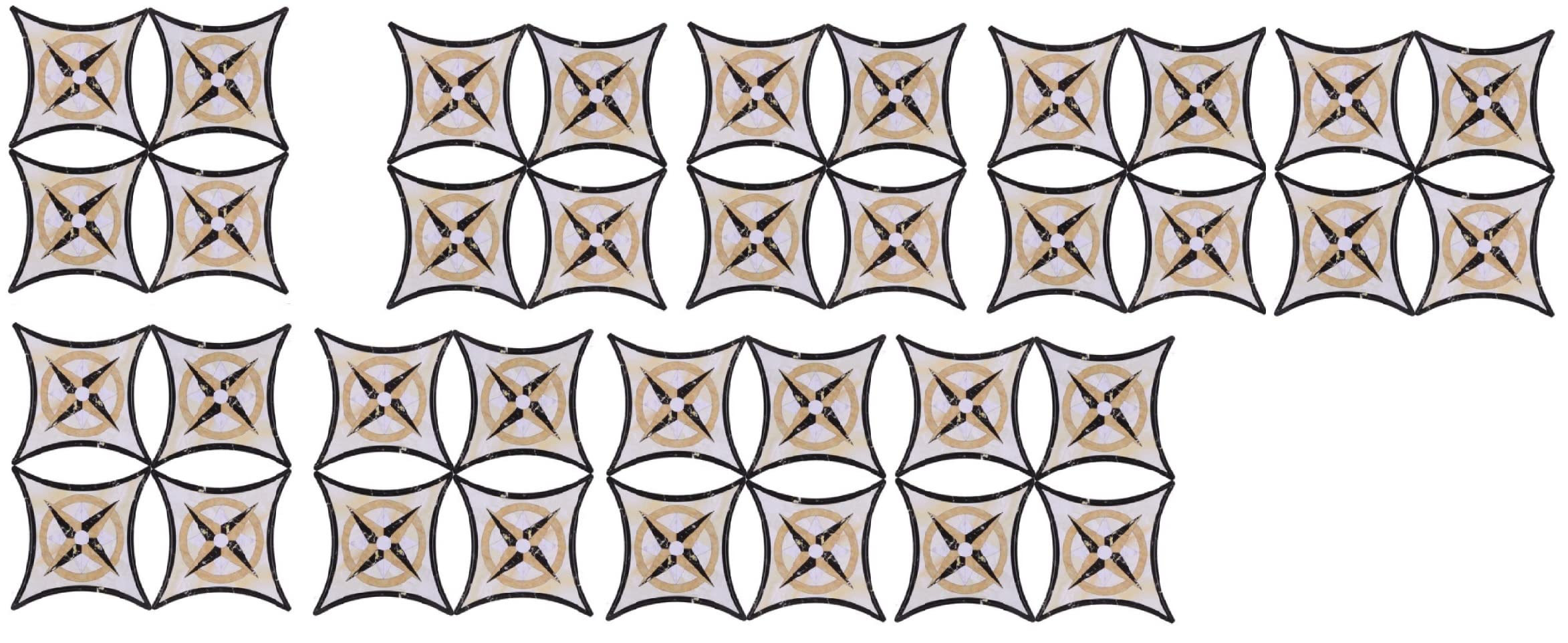 BHOOLU&GOOLU Self Adhesive PVC Waterproof Ceramic Tile Sticker - Style 2 - (8*8 CM) - 36 Stickers/Pack