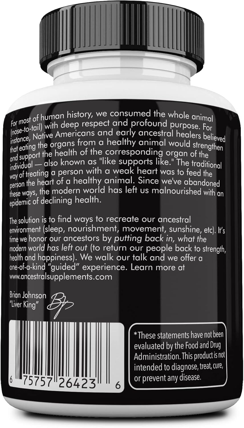 Gеt Dіѕсоunt оƒƒеr Ancestral Supplements Grass Fed Beef Organs (Desiccated) — Liver, Heart, Kidney, Pancreas, Spleen (180 Capsules)