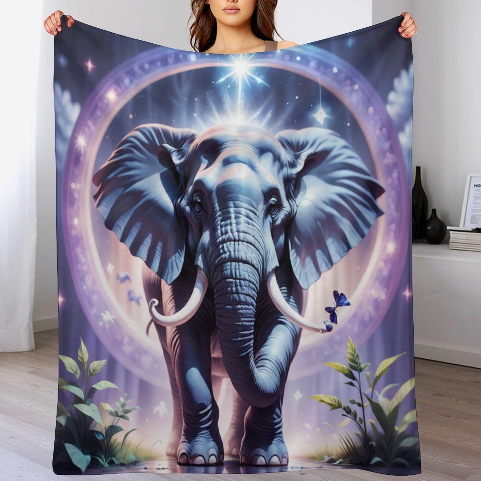 Couverture éléphant douce pour des soirées cocooning chaleureuses sur votre canapé-lit