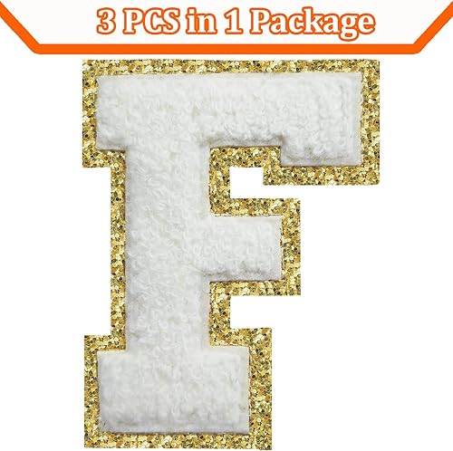 Miniatura 127 de Parches de letras termo-adhesivas de felpilla para chaquetas, parches de letras universitarias con brillantina para planchar en la letra azul A