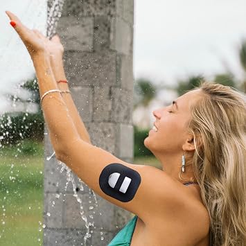Adamson Omnipod 5 Overpatches 25 Waterproof Omnipod 5 Adhesive Patches, Sweatproof & Skin-Friendly, No Glue on Center, Easy to Apply & Remove, Secure Hold for Active Lifestyles Black