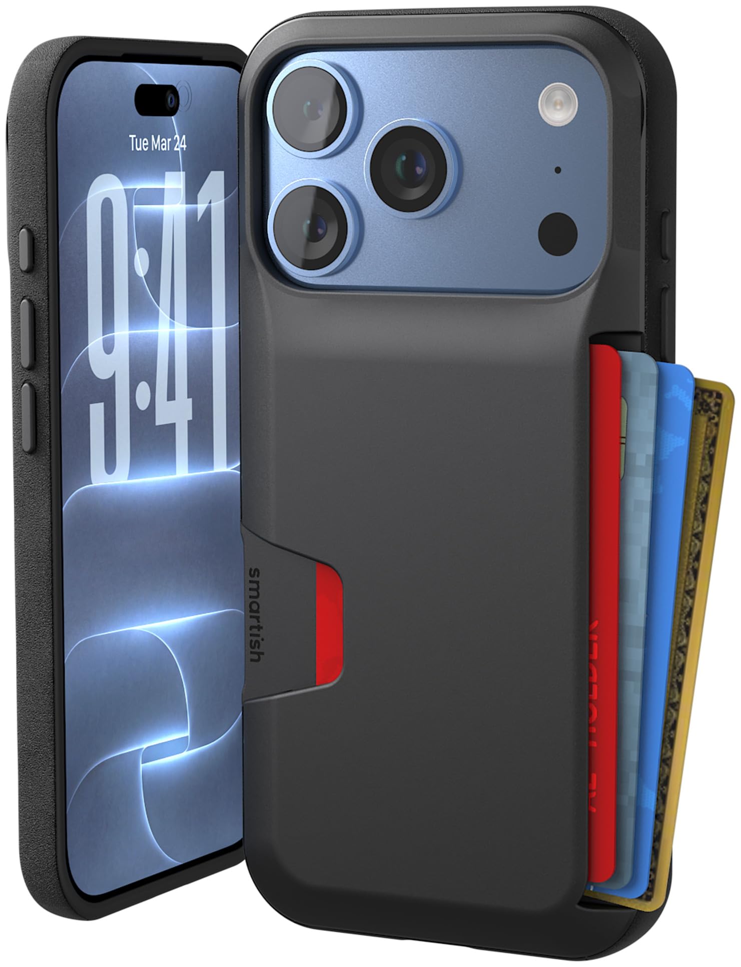 Smartish iPhone 18 Pro/17 Pro Wallet Case, Wallet Slayer Vol 1, Black