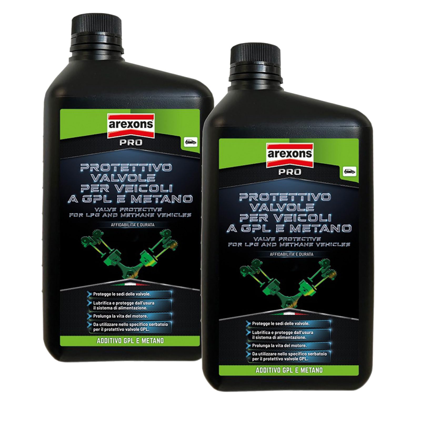 Generico 9916 Addittivo per Pulizia e Protezione valvole per Veicoli con Motori ad Alimentazione GPL e Metano. Confezione : Kit PROMOZIONE 2 Litri
