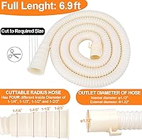 Vista 2 de MyLifeUNIT Kit de extensión de manguera de desagüe para lavadora, Ajuste universal para toda manguera de desagüe, 6 pies