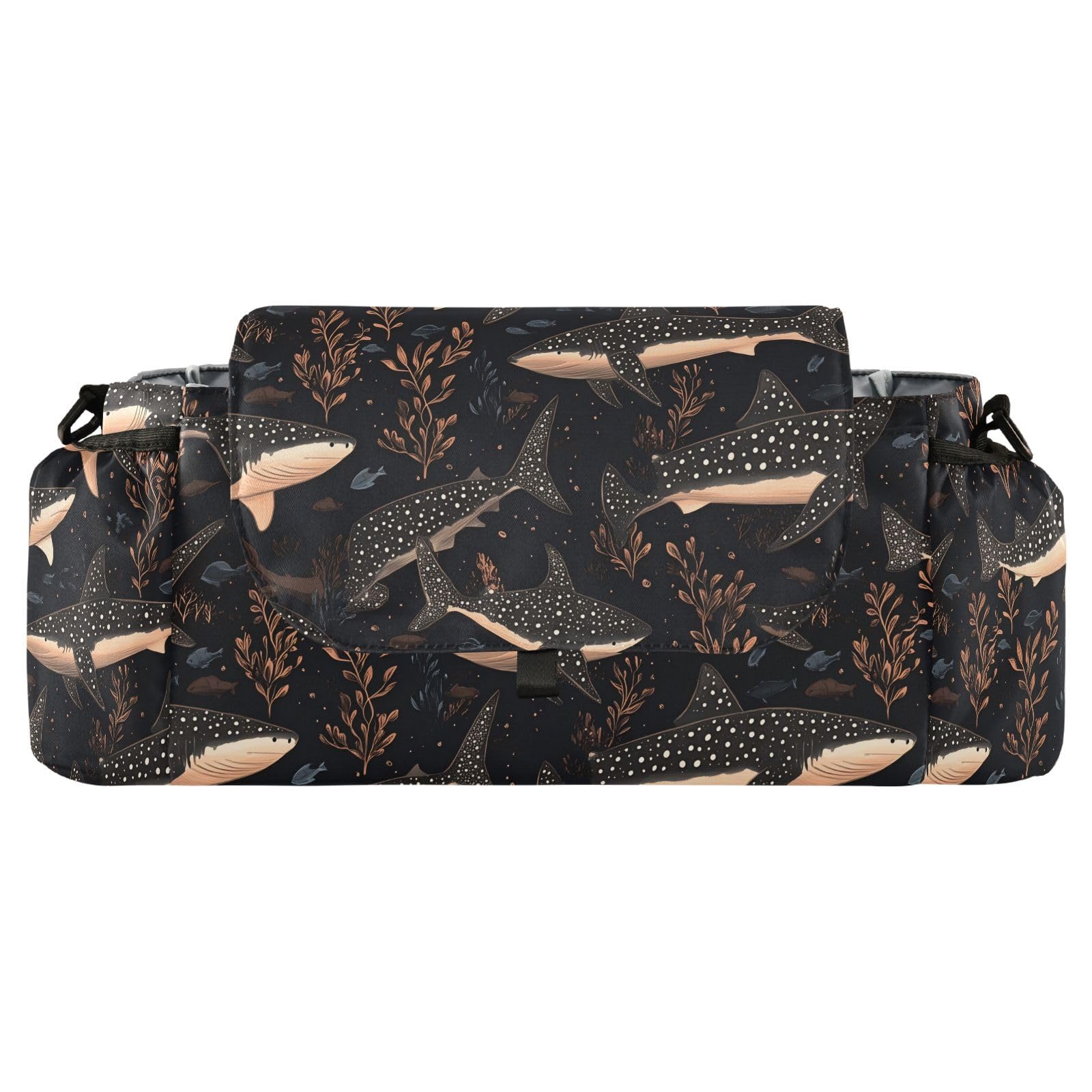 miaozhen Funny Whale fish sea Rose Black diaper organizer stroller caddy organizer with handle socks acesorios para baby accesorios para bebé