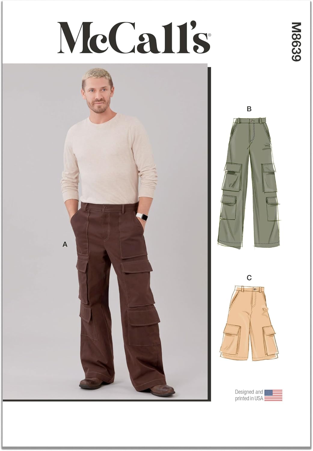McCall's M8639 Sewing Pattern for Men's Cargo Pants