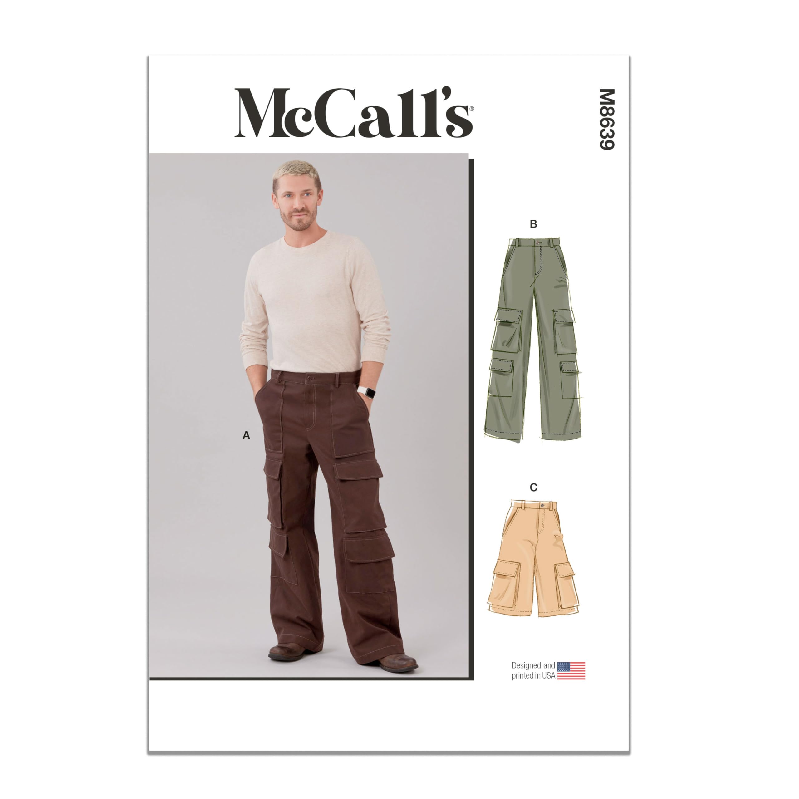 Patron cargo homme McCall's M8639 pour créer votre tenue décontractée de week-end