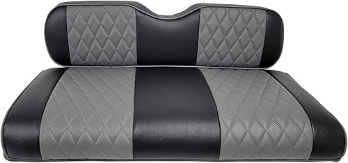 Huskey Parts Company 4 fundas de asiento de carrito de golf gris carbón con costuras de diamante para EZGO TXT 1994-2013, vinilo de grado marino,