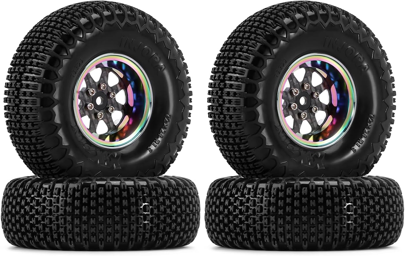 INJORA 1.0 Plus Brass Beadlock Rims 6-Spoke Wheels for TRX4M SCX24 FCX24 1/24 1/18 RC Crawler, 42g/Piece (Gray