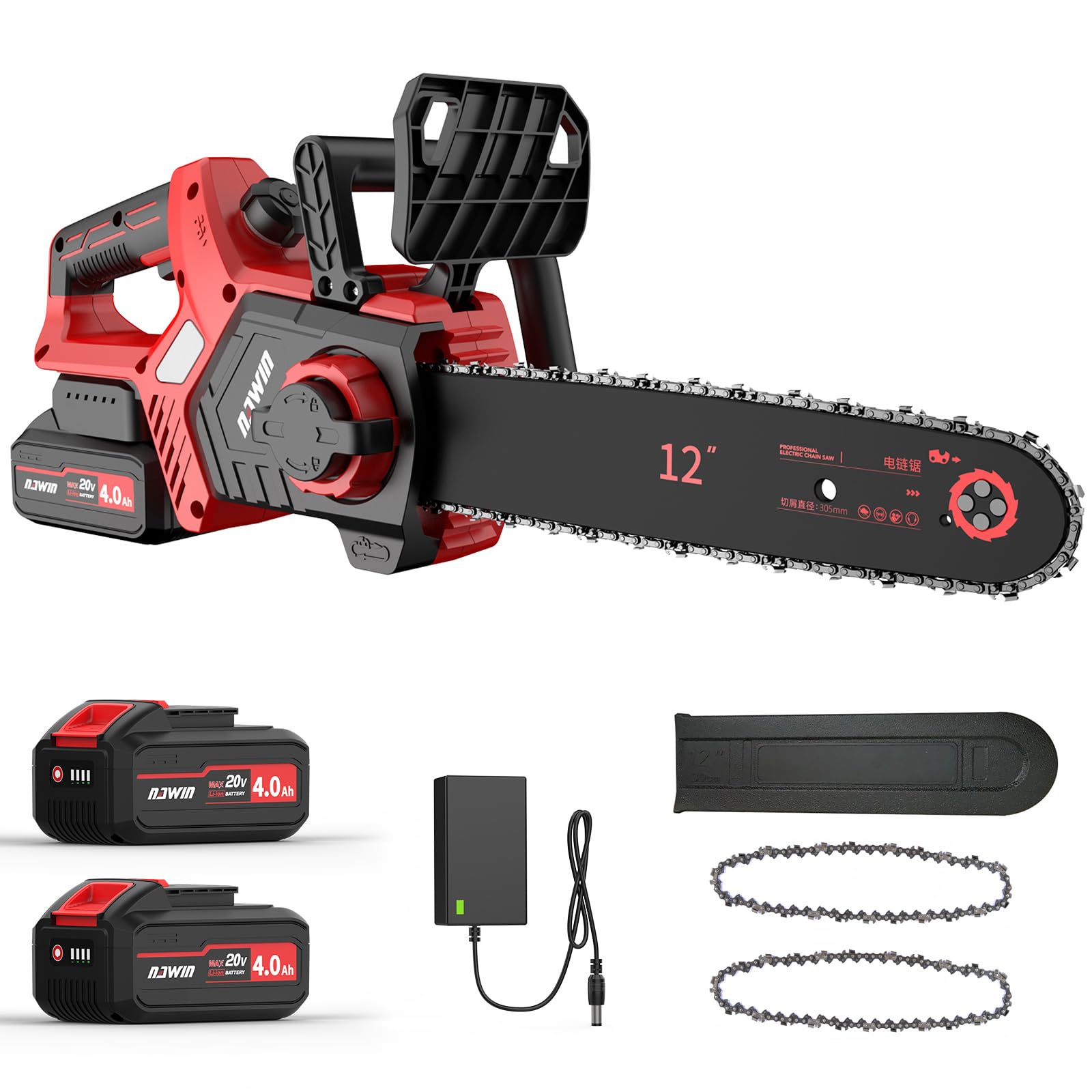 Amazon | ナウィン 充電式チェーンソー 12インチチェーンソー 大容量