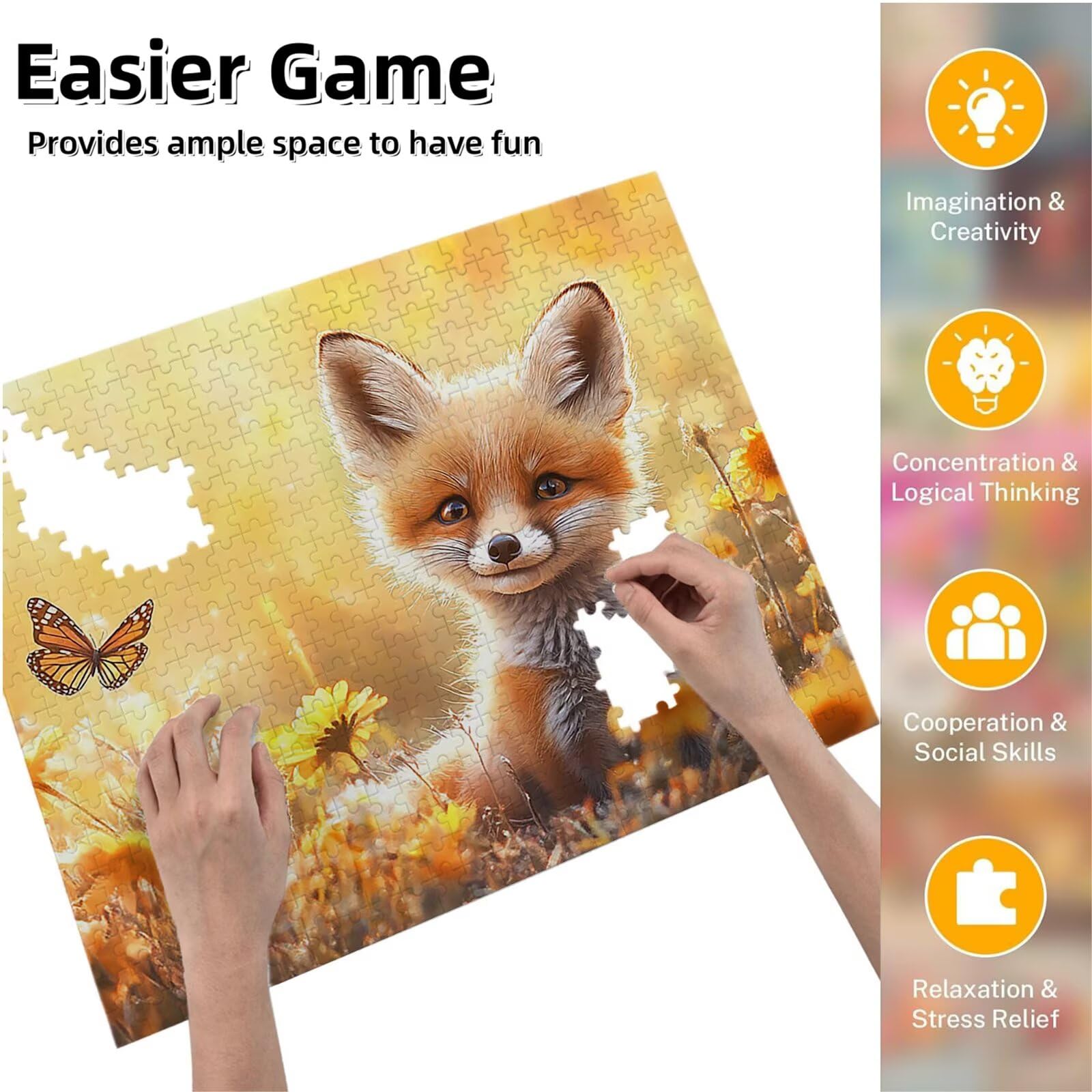 Puzzle dla dorosłych, 3000 sztuk, trudne drewniane puzzle, gra, gra logiczna, gra ręczna, dekoracja rodzinna, kreatywna rozrywka, prezent 81 x 122 cm motyl lis K0F-74
