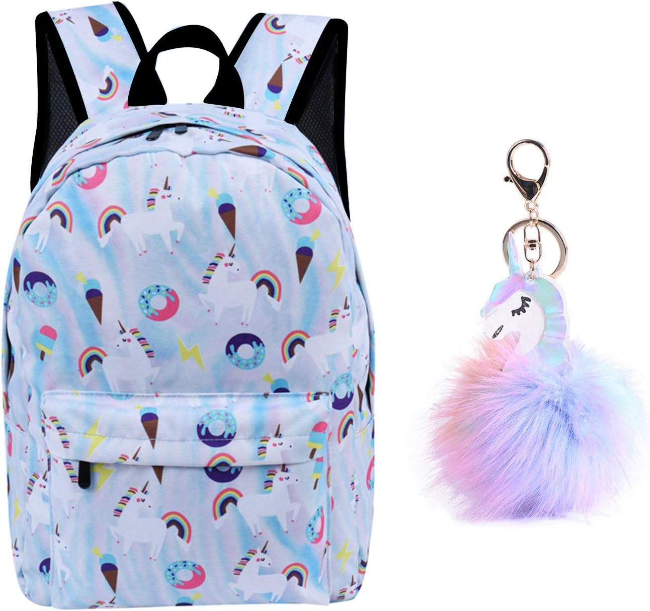 Backpack Little Girls Boys Lightweight Water Resistant Big Blue Cute Unicorn Book Bags for School Kids Teen Travel Day Pack