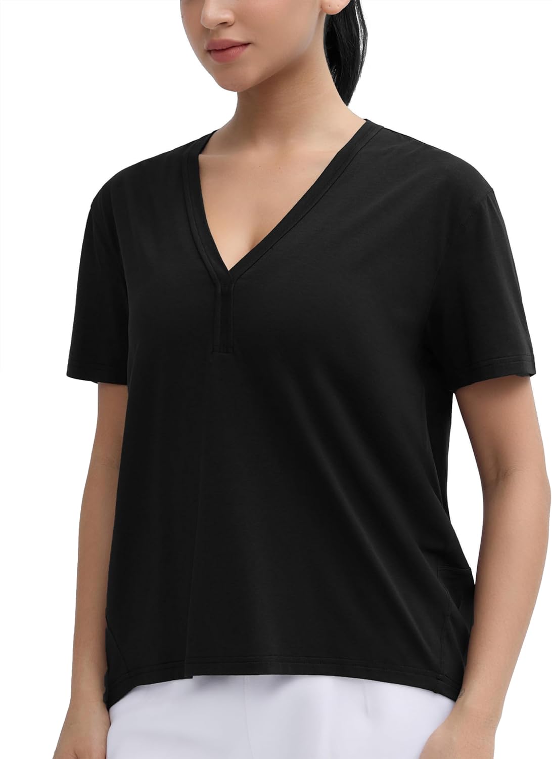 THE GYM PEOPLE Women's Loose Fit Workout T-Shirts V Neck Short Sleeve Running Yoga Lounge Tee Tops - Image 5