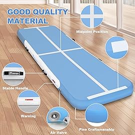 FBSPORT 6.6ft Inflatable Air Gymnastics Mat Training Mats 4 inches Thickness Gymnastics Tracks for Home Use/Training/Cheerleading/Yoga/Water with Pump